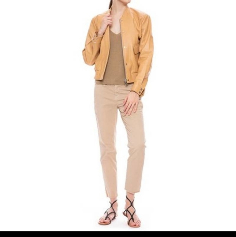 Gorgeous Frame Camel Leather Bomber